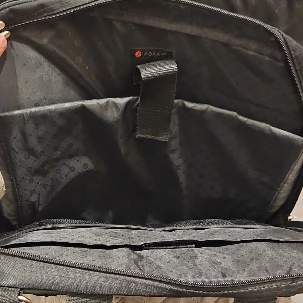 Foray Black and Silver/Gray Laptop Bag with Sporty Design